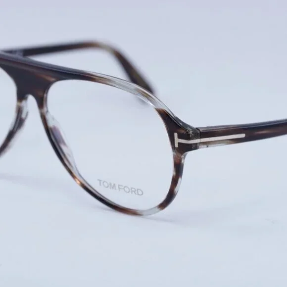 Tom Ford FT5319 020 Eyeglasses Dark Havana 56mm Aviator Frame, Blue Light Block